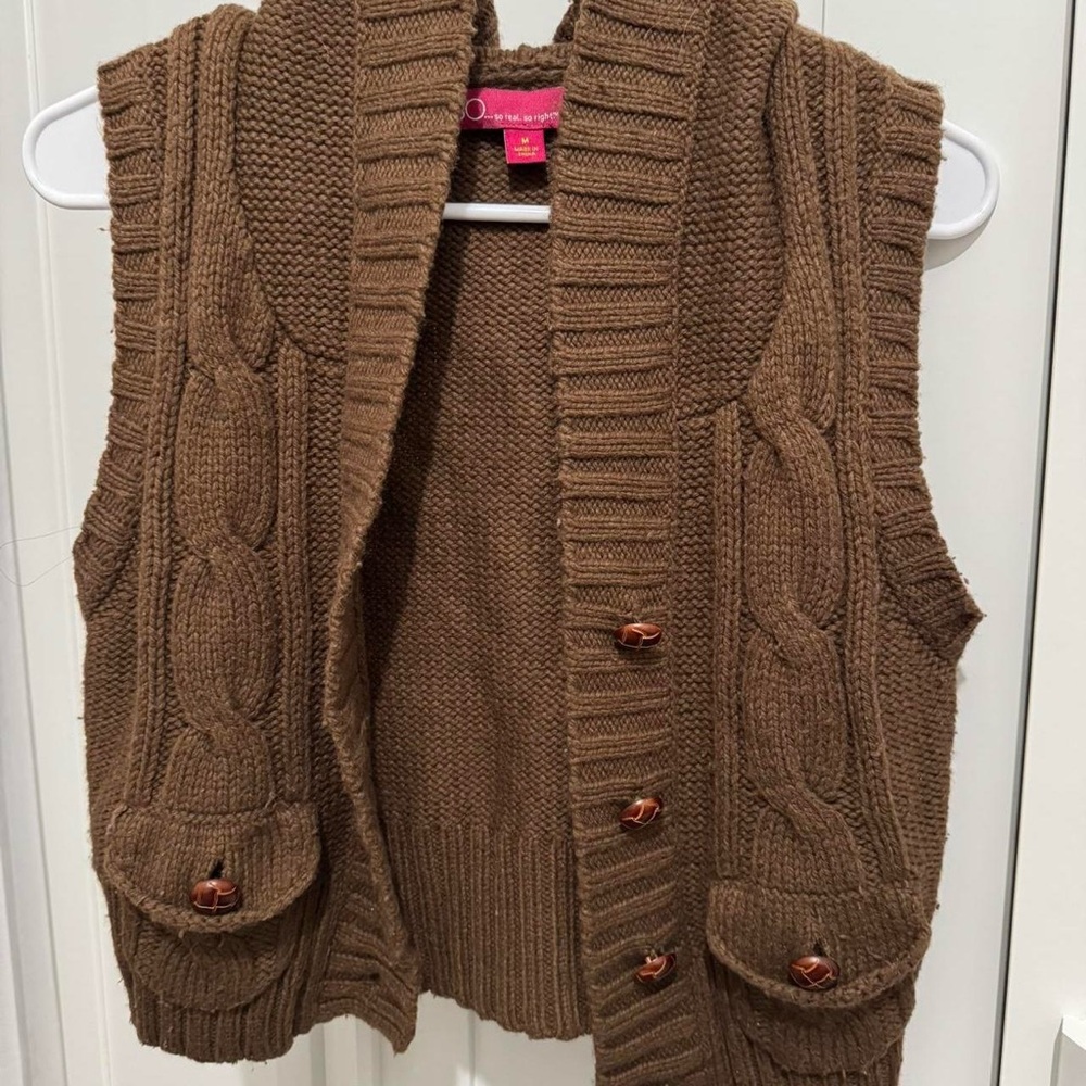 Brown Cable Knit Vest